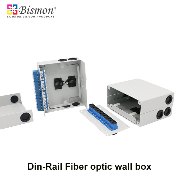DIN-Rail 12 Core Wall Box fiber optic with 12xSC-simplex Single-mode